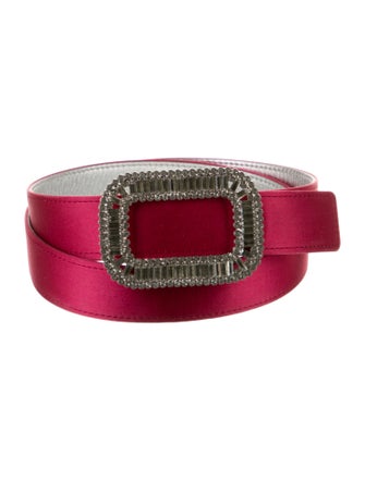 Roger Vivier Satin Crystal Embellishments Belt