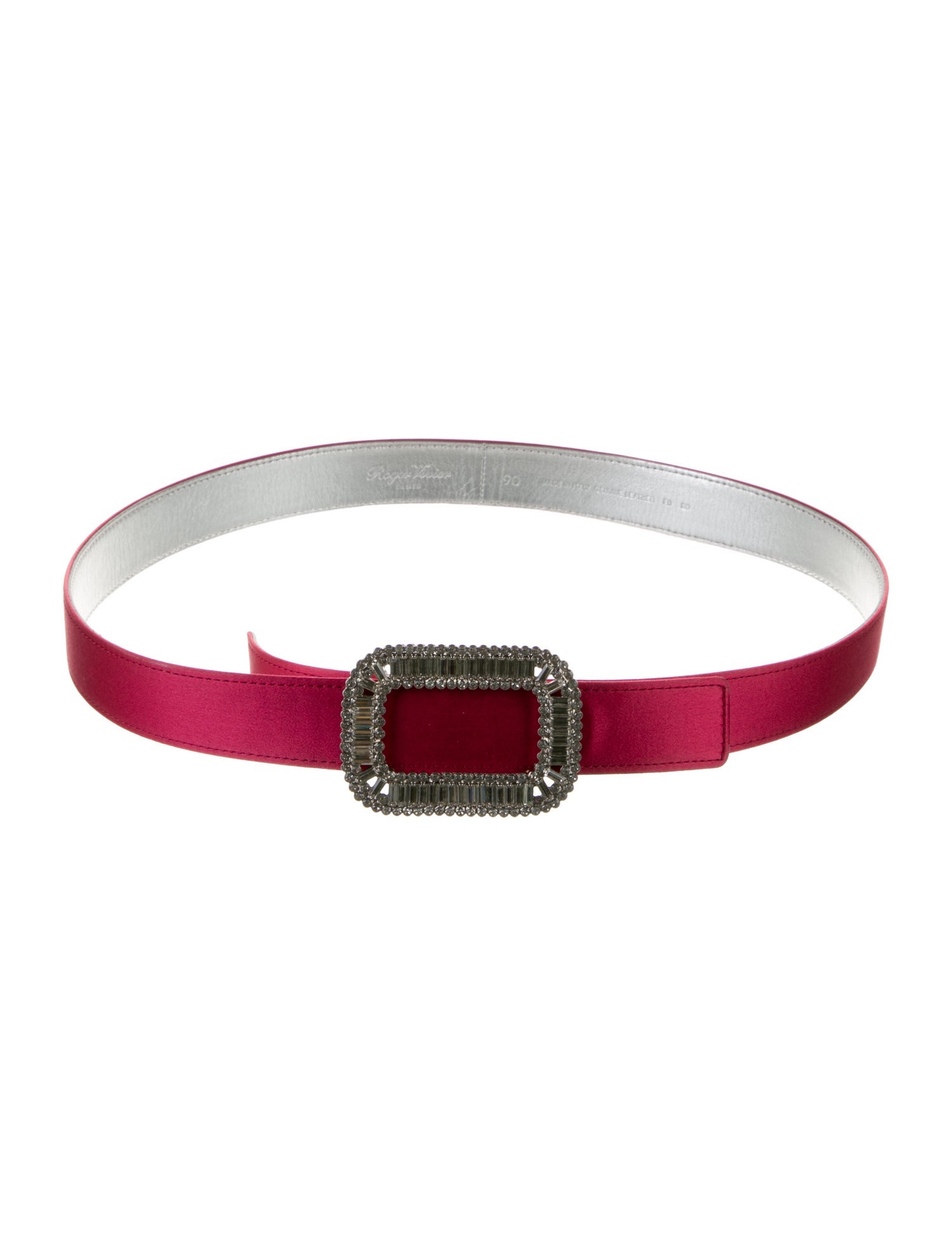Roger Vivier Satin Crystal Embellishments Belt