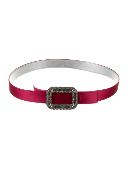 Roger Vivier Satin Crystal Embellishments Belt