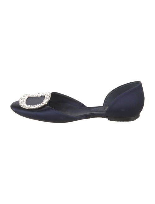 Roger Vivier Satin Crystal Embellishments D'Orsay Flats