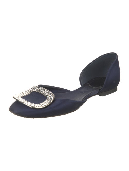 Roger Vivier Satin Crystal Embellishments D'Orsay Flats