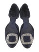 Roger Vivier Satin Crystal Embellishments D'Orsay Flats