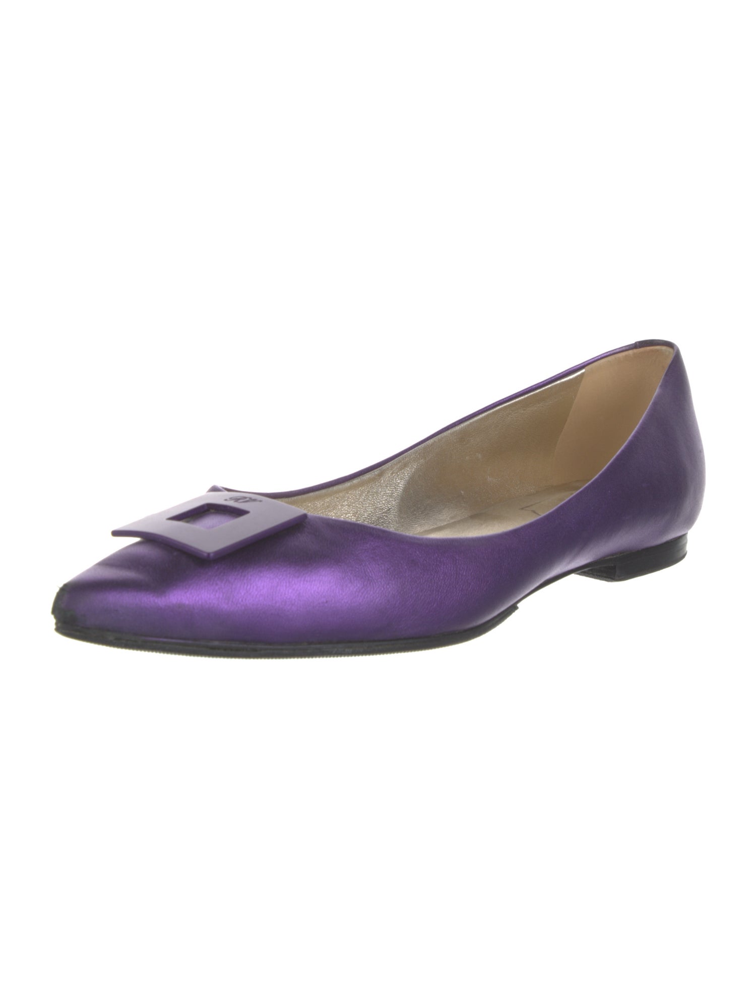 Roger Vivier Satin Ballet Flats
