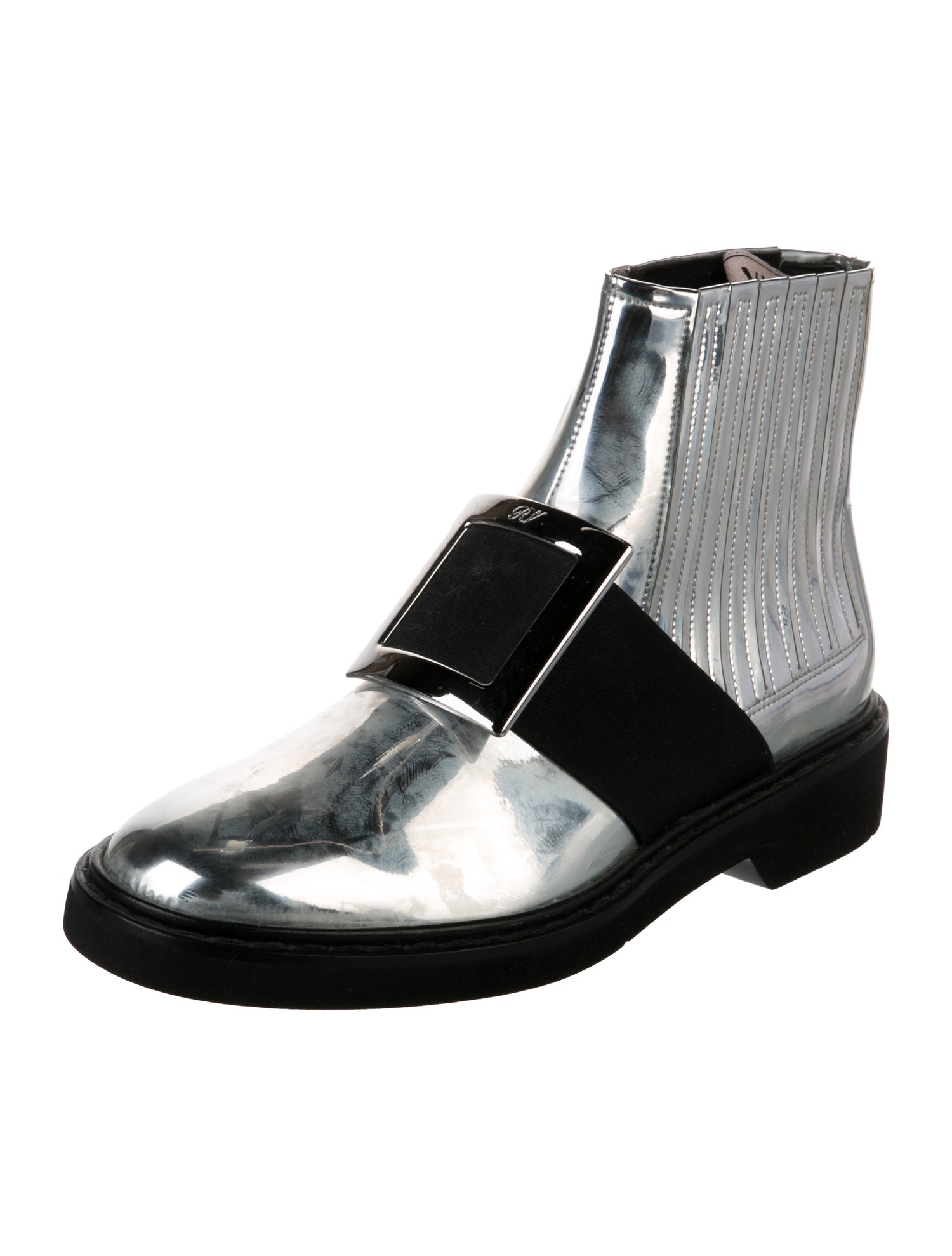 Roger Vivier Patent Leather Chelsea Boots