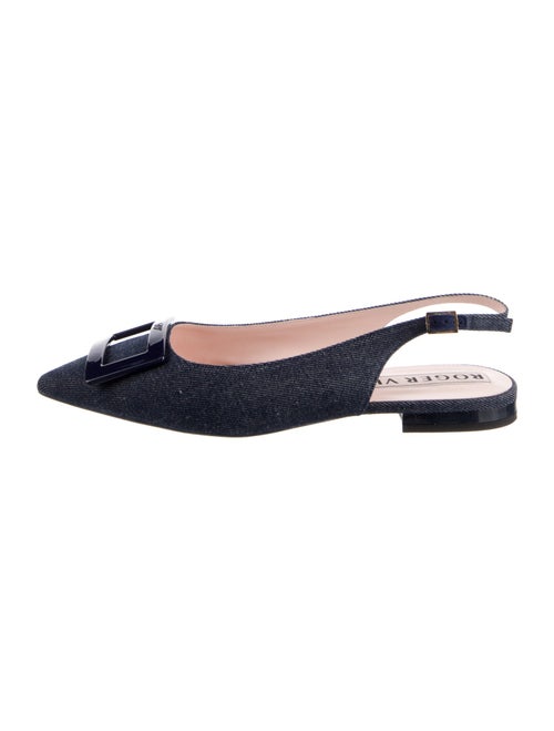 Roger Vivier Denim Slingback Flats