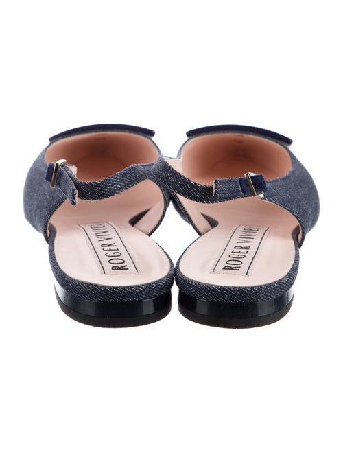 Roger Vivier Denim Slingback Flats