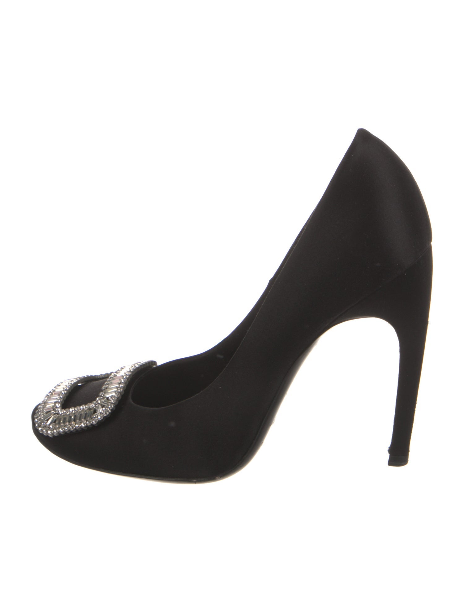 Roger Vivier Satin Crystal Embellishments Pumps