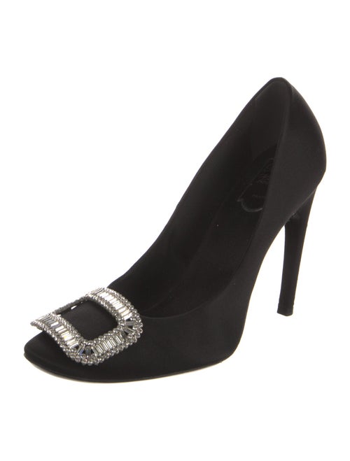 Roger Vivier Satin Crystal Embellishments Pumps