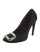 Roger Vivier Satin Crystal Embellishments Pumps