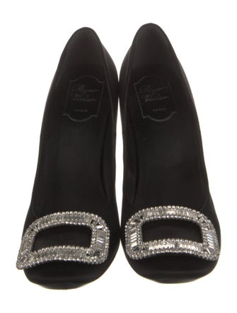 Roger Vivier Satin Crystal Embellishments Pumps