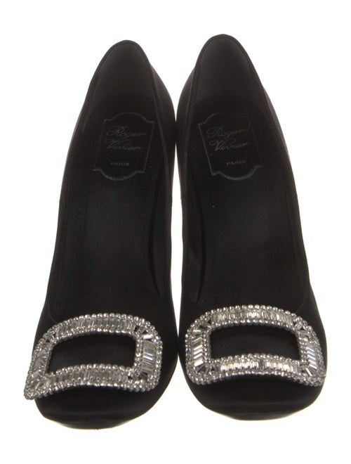 Roger Vivier Satin Crystal Embellishments Pumps