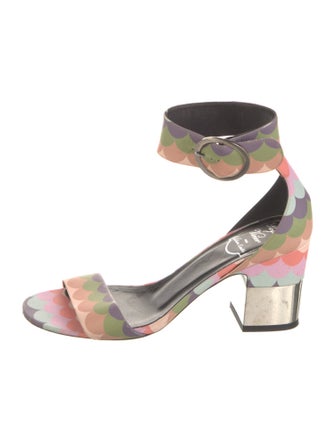 Roger Vivier Leather Printed Sandals