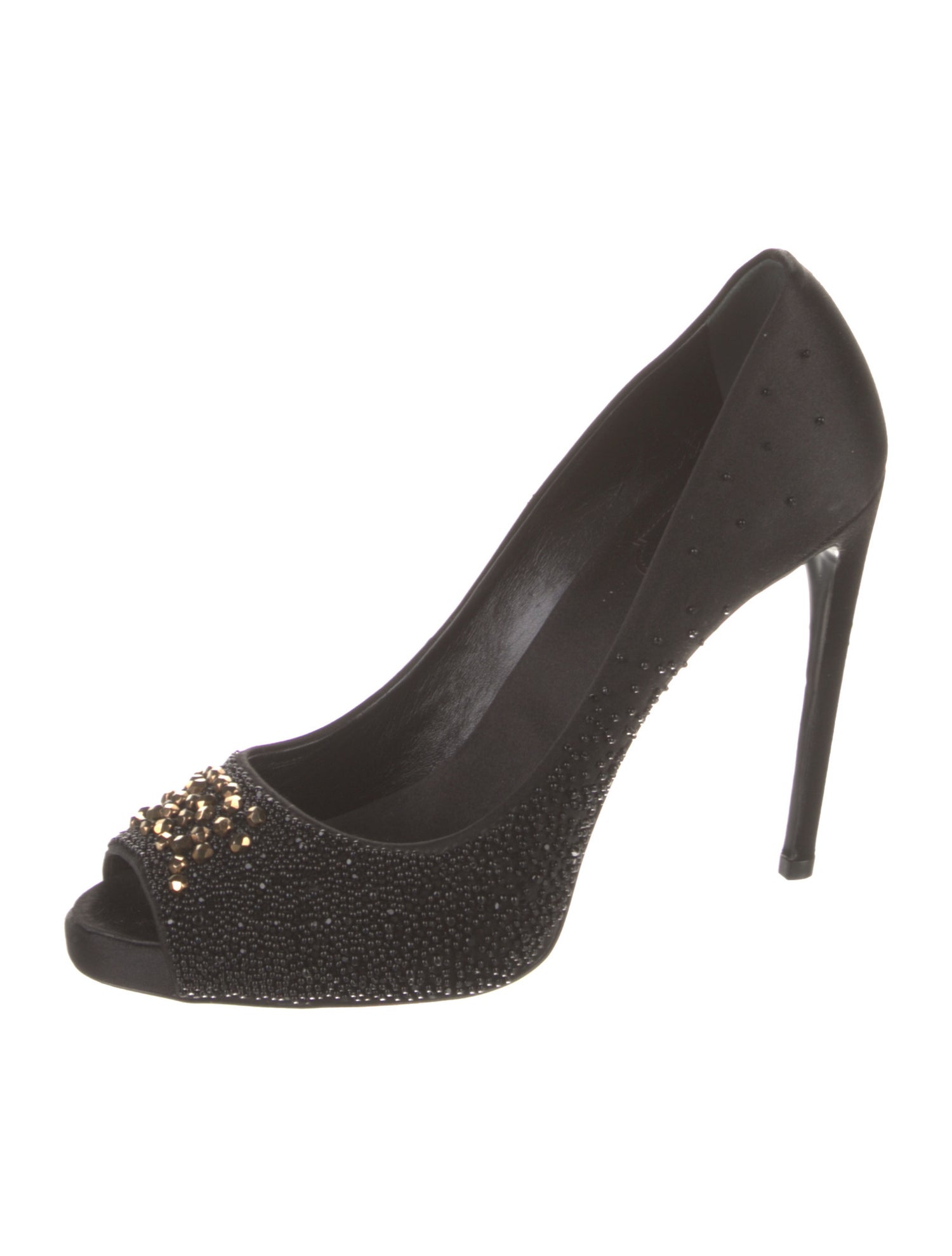 Roger Vivier Satin Beaded Accents Pumps