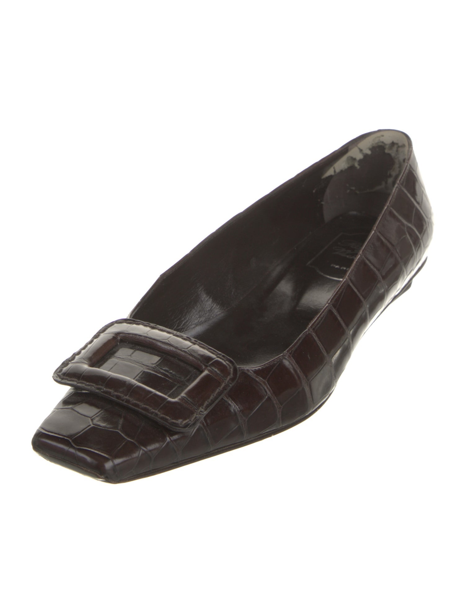 Roger Vivier Embossed Leather Flats