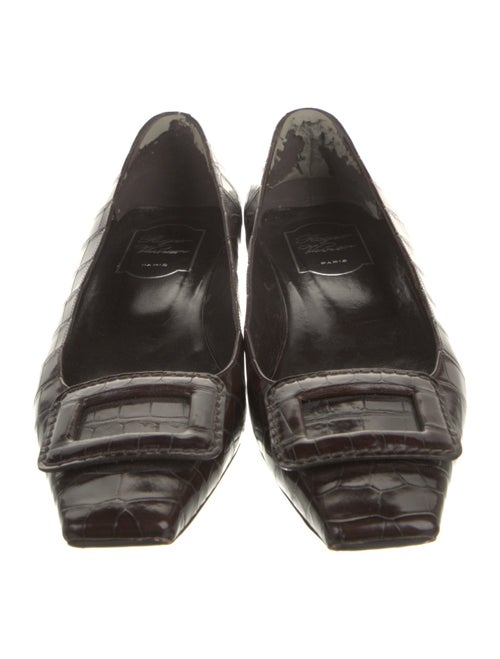 Roger Vivier Embossed Leather Flats