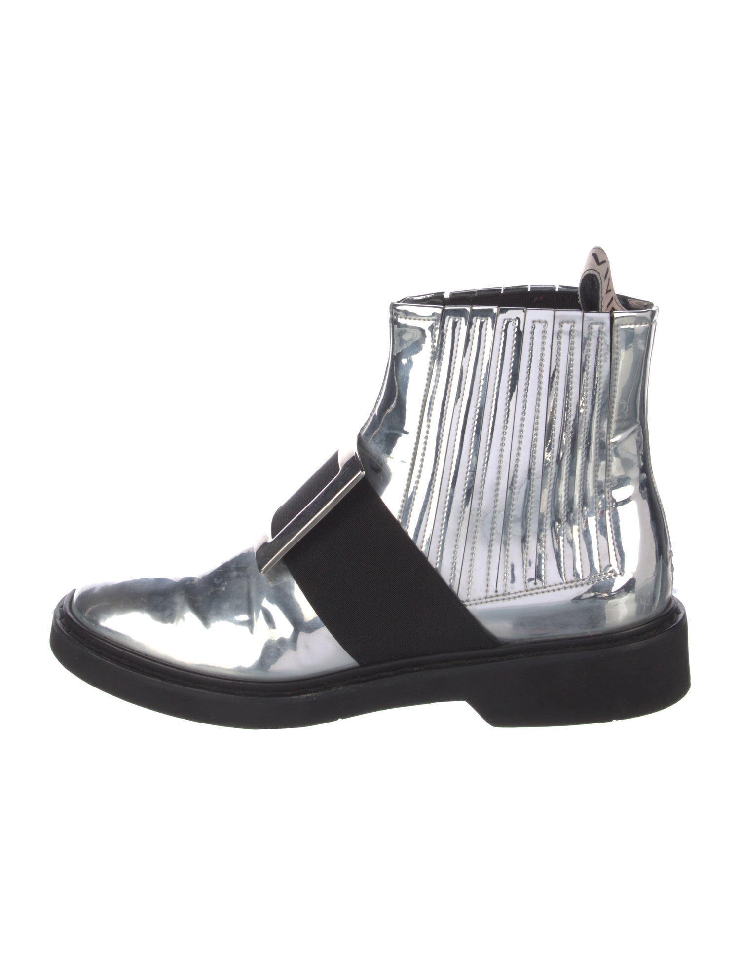 Roger Vivier Patent Leather Crystal Embellishments Boots