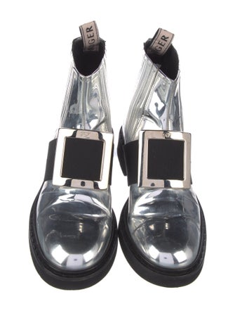 Roger Vivier Patent Leather Crystal Embellishments Boots