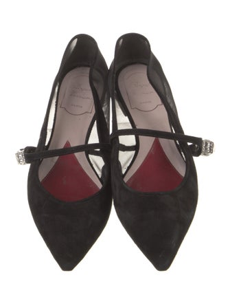 Roger Vivier Suede Mary Jane Flats