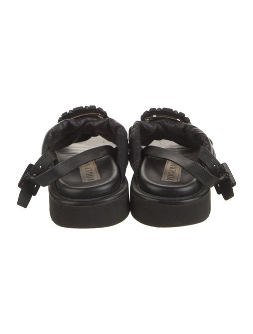 Roger Vivier Leather Crystal Embellishments Slingback Sandals