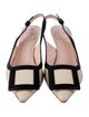 Roger Vivier Leather Colorblock Pattern Slingback Pumps