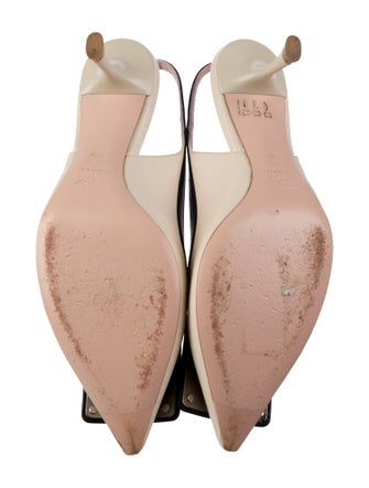 Roger Vivier Leather Colorblock Pattern Slingback Pumps