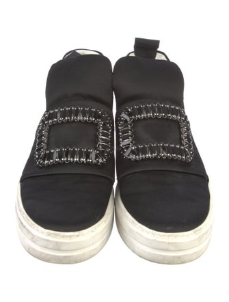 Roger Vivier Satin Crystal Embellishments Sneakers