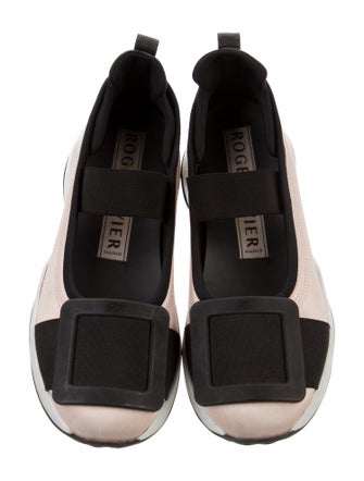 Roger Vivier Satin Colorblock Pattern Sneakers
