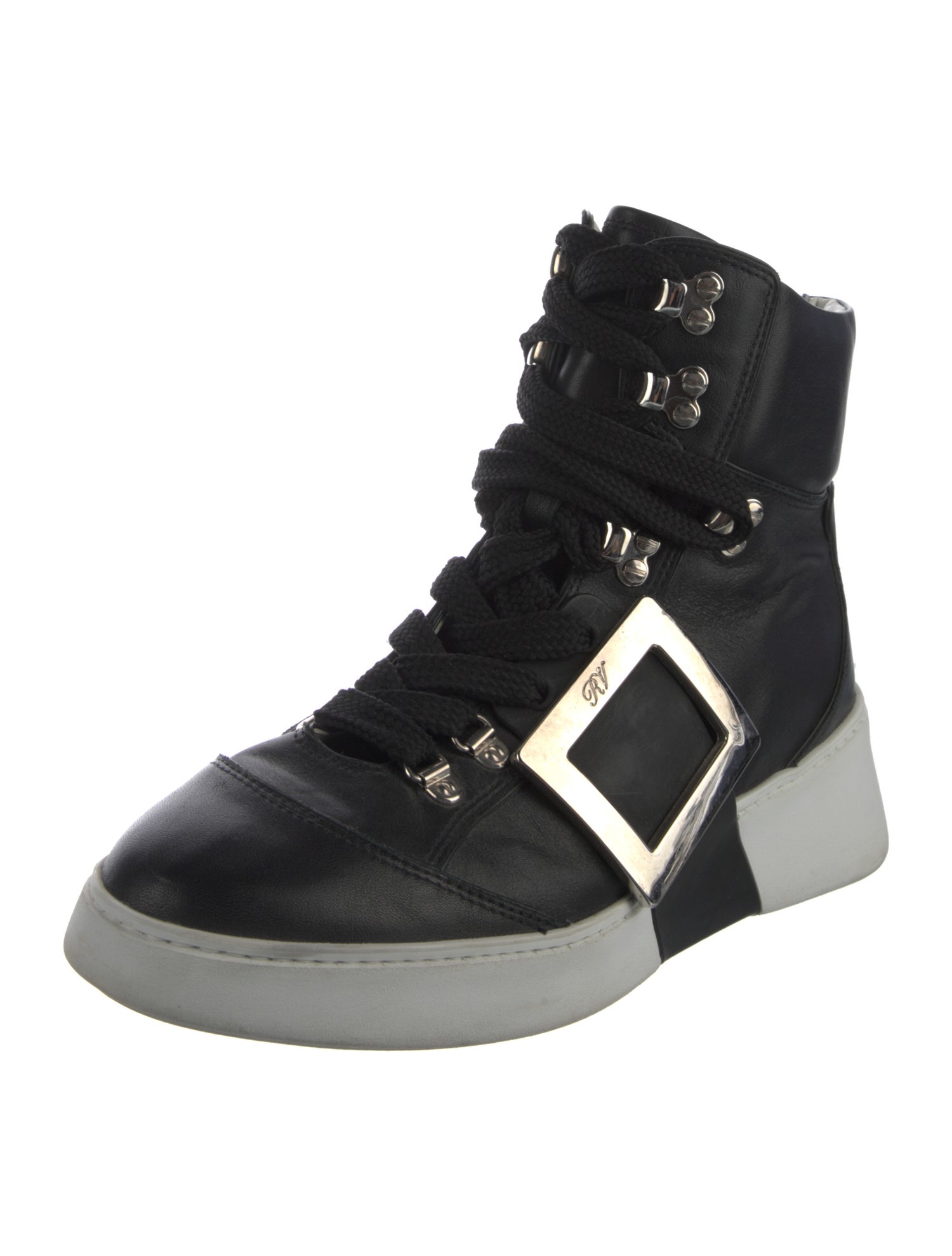 Roger Vivier Leather Wedge Sneakers