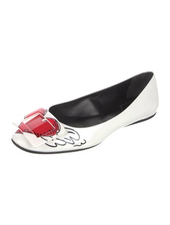 Roger Vivier Patent Leather Printed Ballet Flats