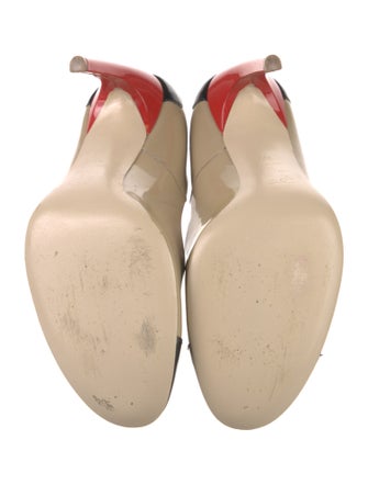 Roger Vivier Patent Leather Colorblock Pattern Pumps