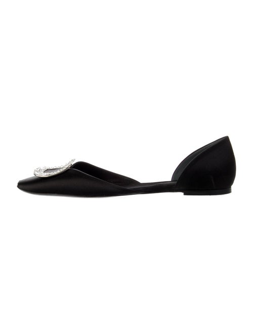 Roger Vivier Satin Crystal Embellishments D'Orsay Flats