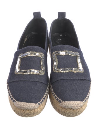 Roger Vivier Denim Printed Espadrilles