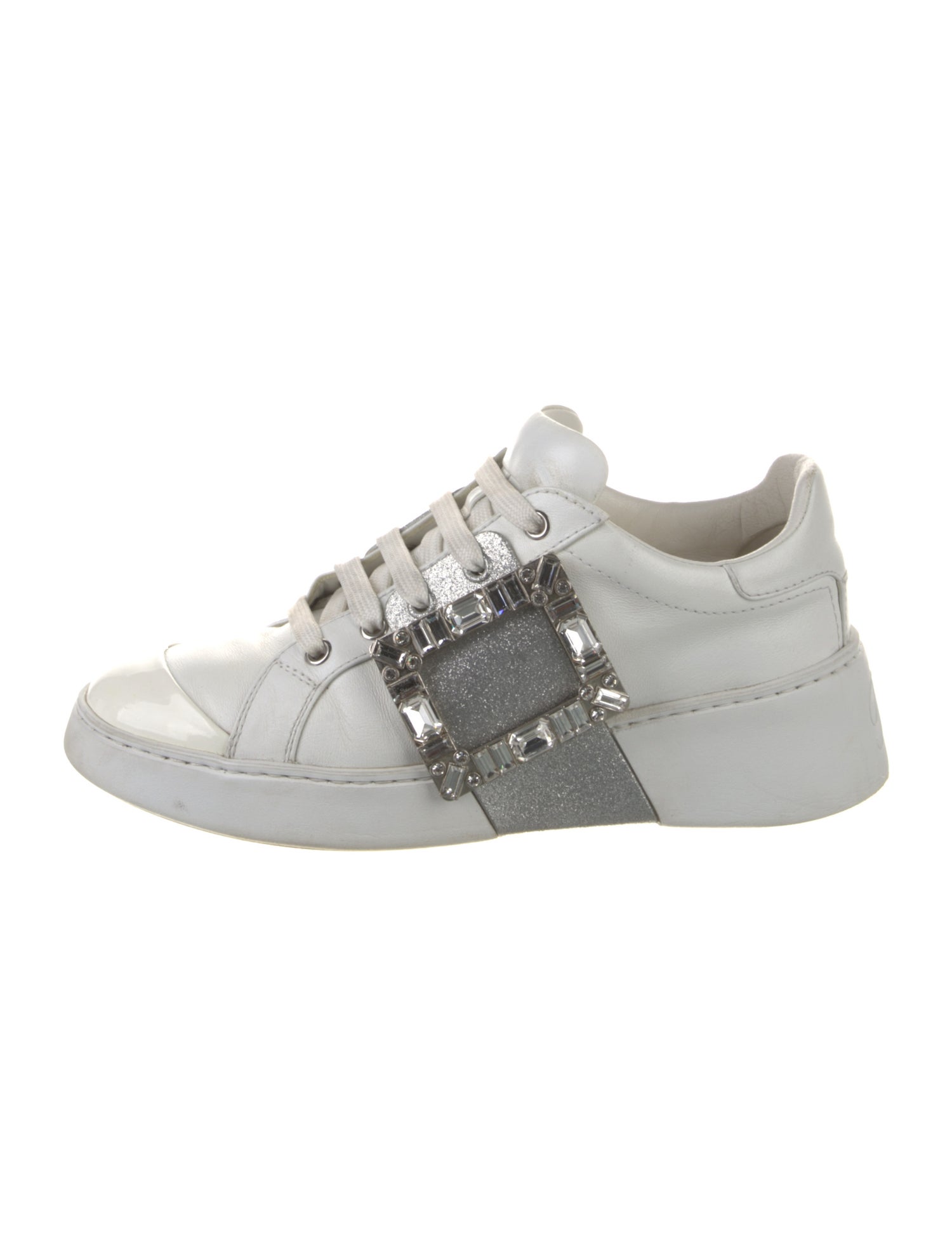 Roger Vivier Leather Colorblock Pattern Sneakers