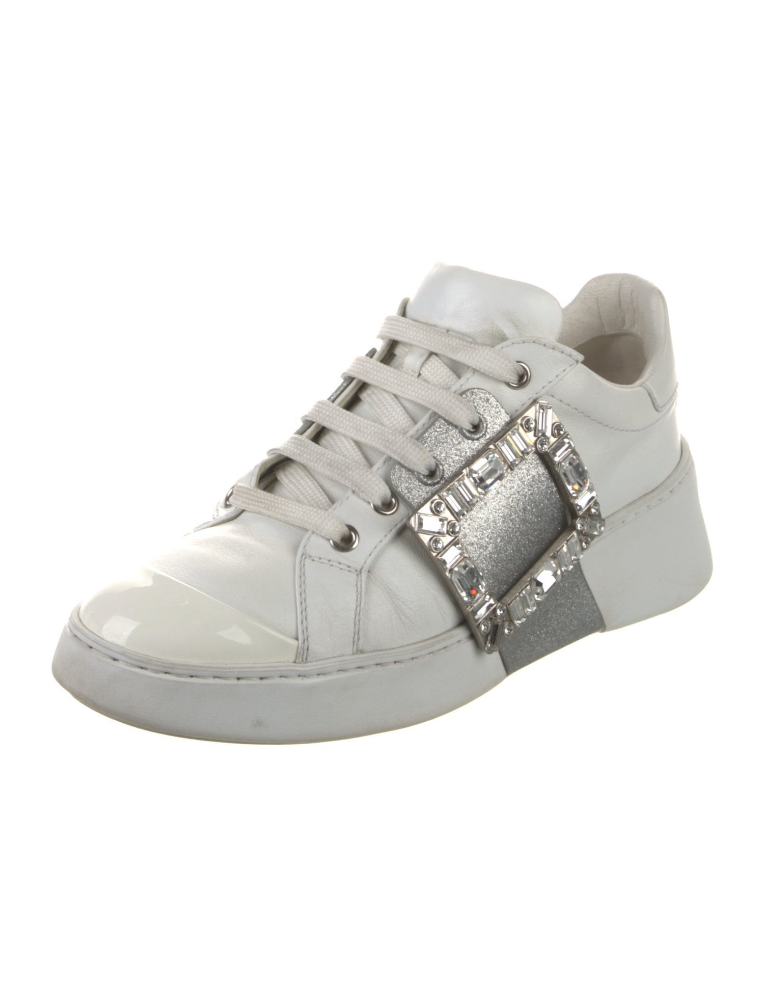 Roger Vivier Leather Colorblock Pattern Sneakers