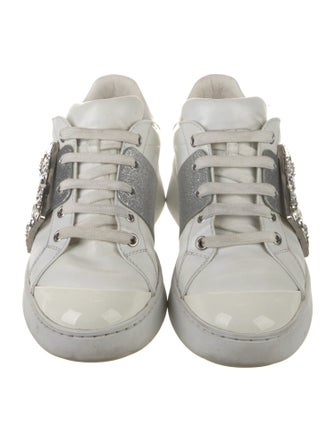 Roger Vivier Leather Colorblock Pattern Sneakers