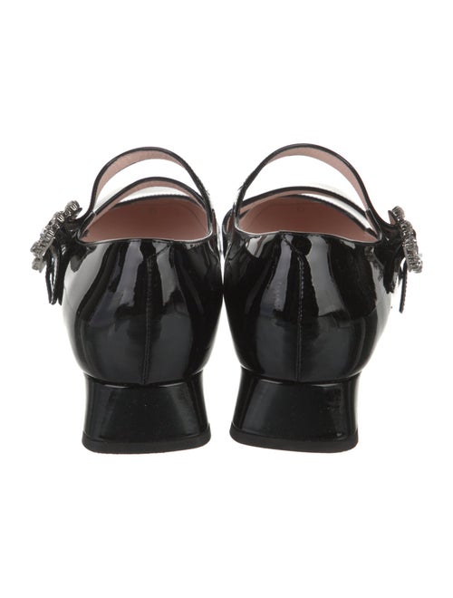 Roger Vivier Patent Leather Crystal Embellishments Mary Jane Flats
