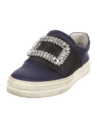 Roger Vivier Satin Crystal Embellishments Sneakers