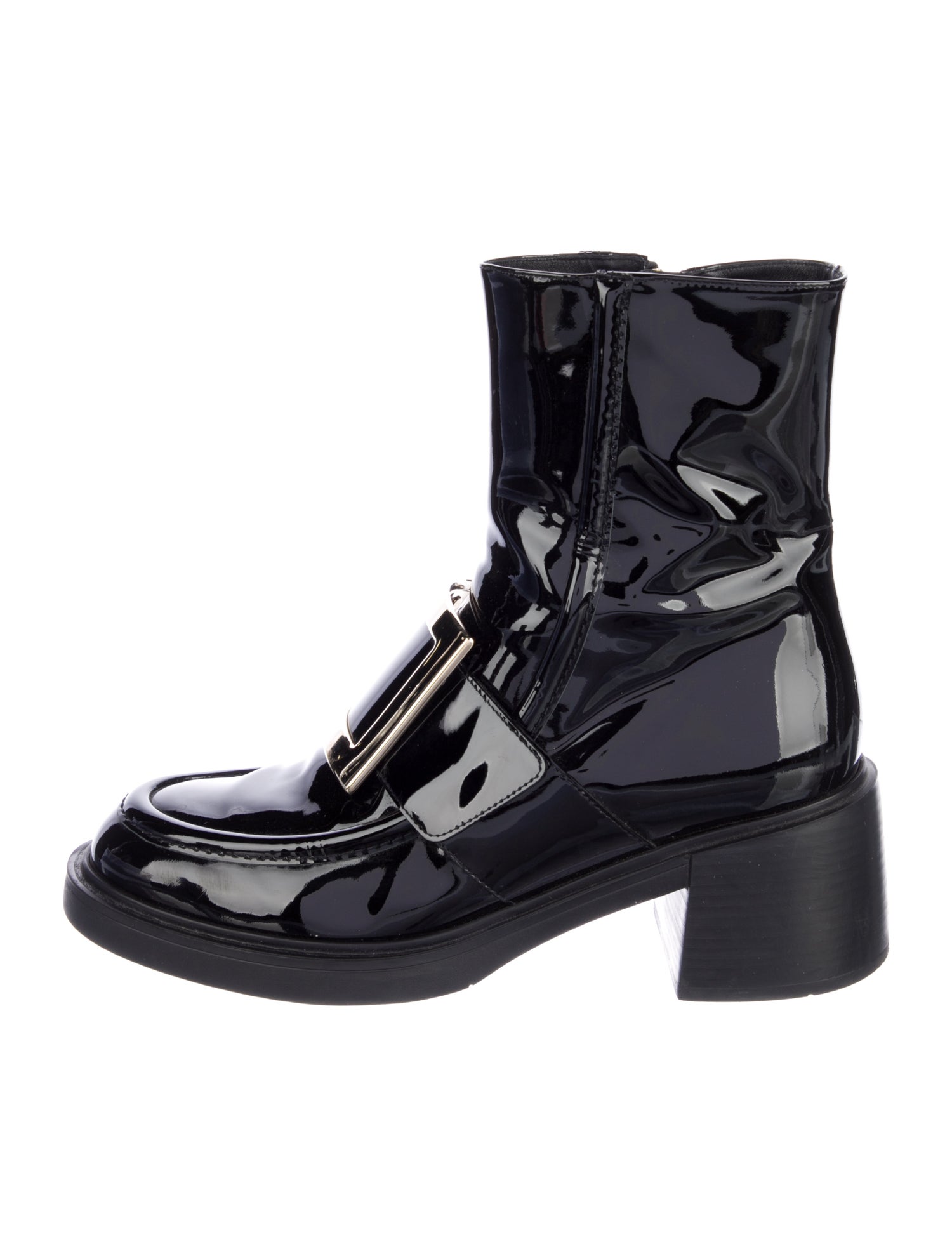 Roger Vivier Patent Leather Combat Boots