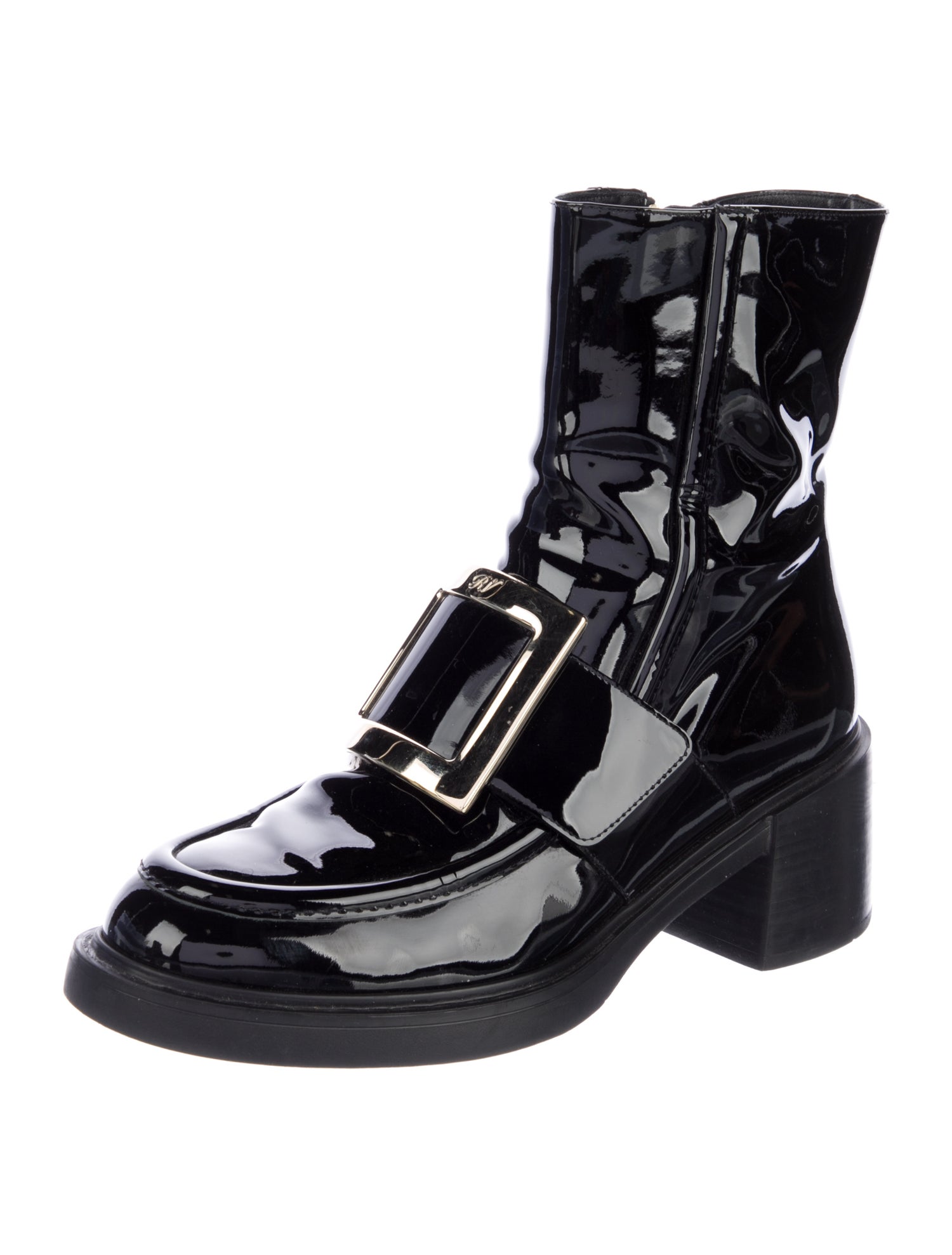 Roger Vivier Patent Leather Combat Boots