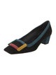 Roger Vivier Suede Colorblock Pattern Pumps