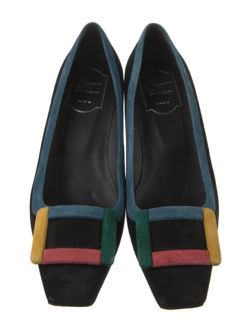 Roger Vivier Suede Colorblock Pattern Pumps