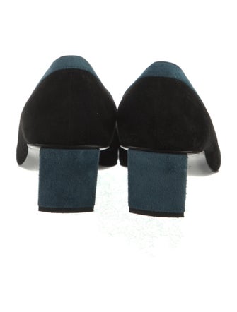 Roger Vivier Suede Colorblock Pattern Pumps