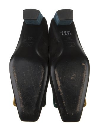 Roger Vivier Suede Colorblock Pattern Pumps