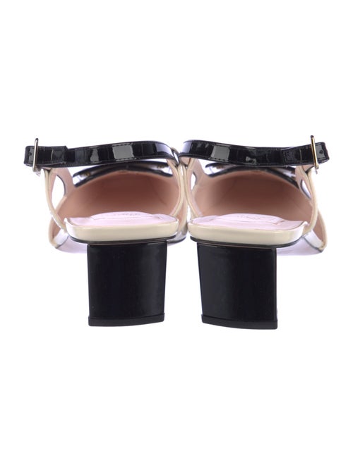 Roger Vivier Patent Leather Colorblock Pattern Slingback Pumps