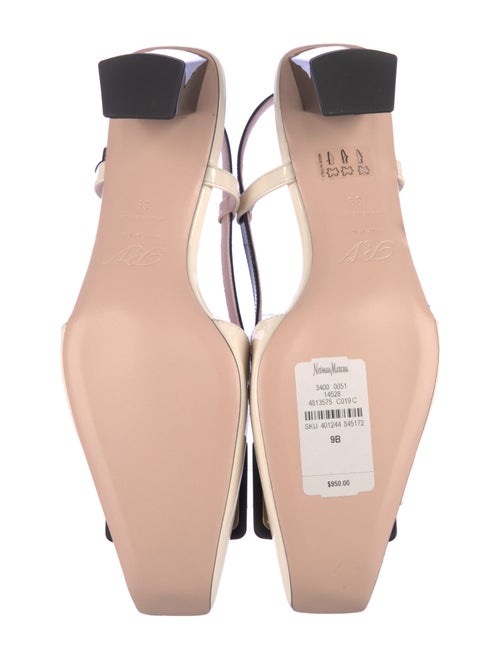 Roger Vivier Patent Leather Colorblock Pattern Slingback Pumps