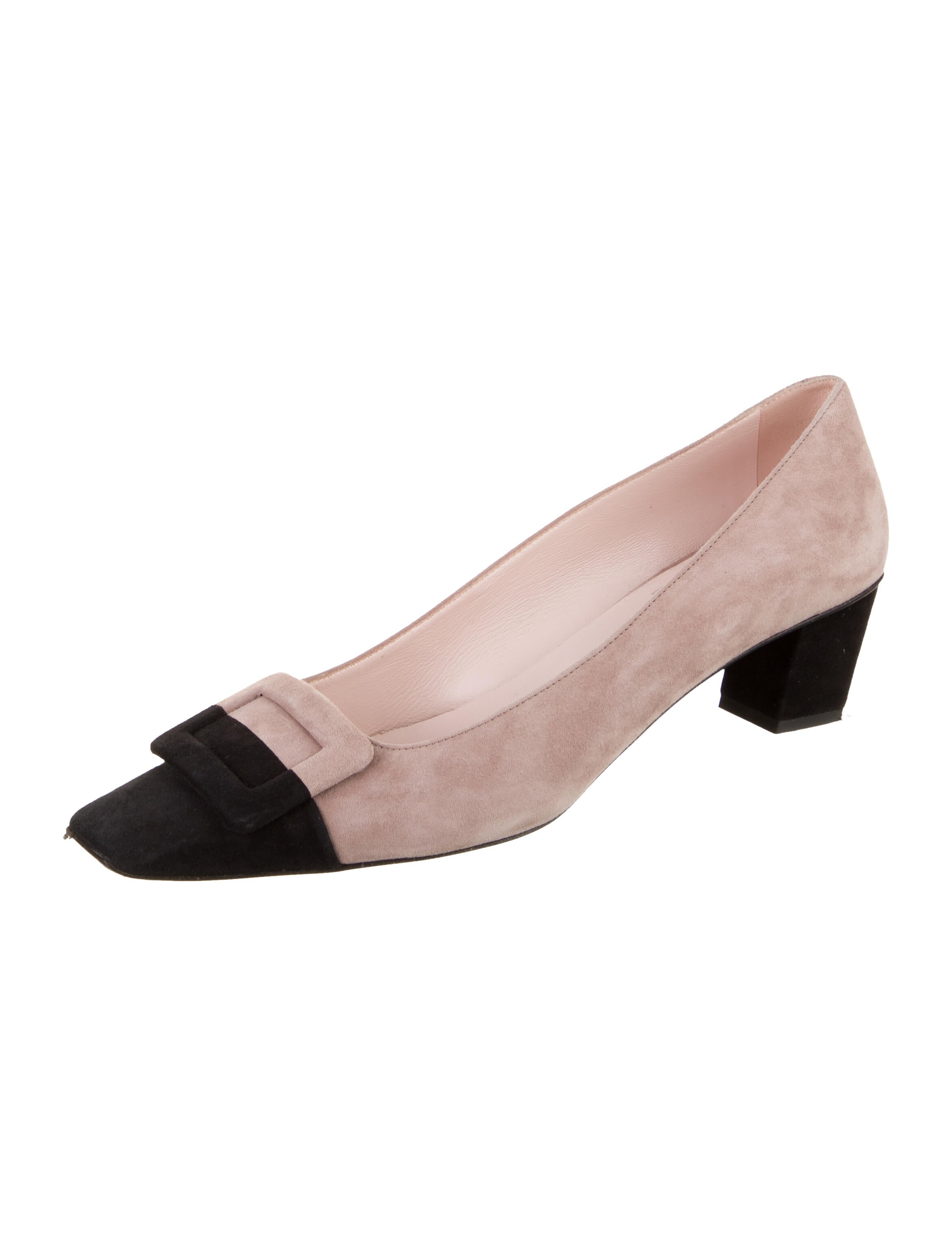 Roger Vivier Suede Colorblock Pattern Pumps