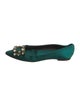 Roger Vivier Satin Crystal Embellishments Flats