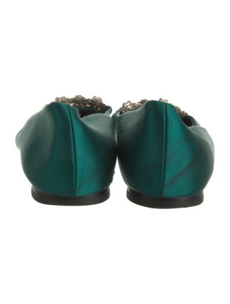 Roger Vivier Satin Crystal Embellishments Flats