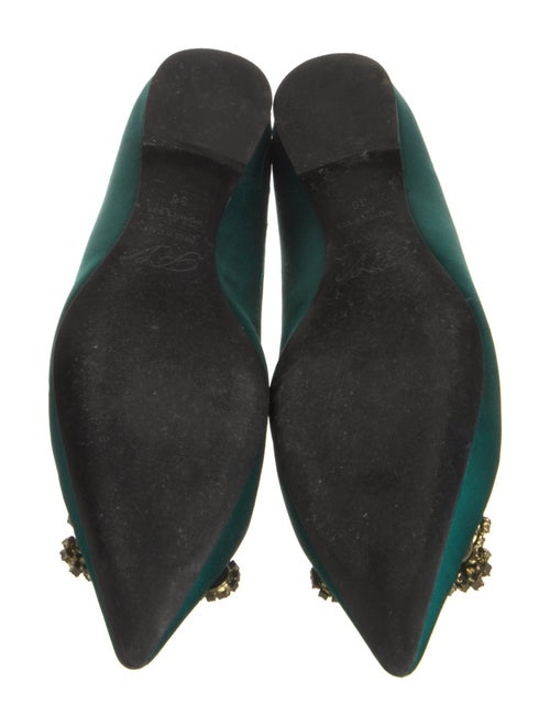 Roger Vivier Satin Crystal Embellishments Flats