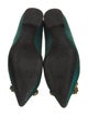 Roger Vivier Satin Crystal Embellishments Flats